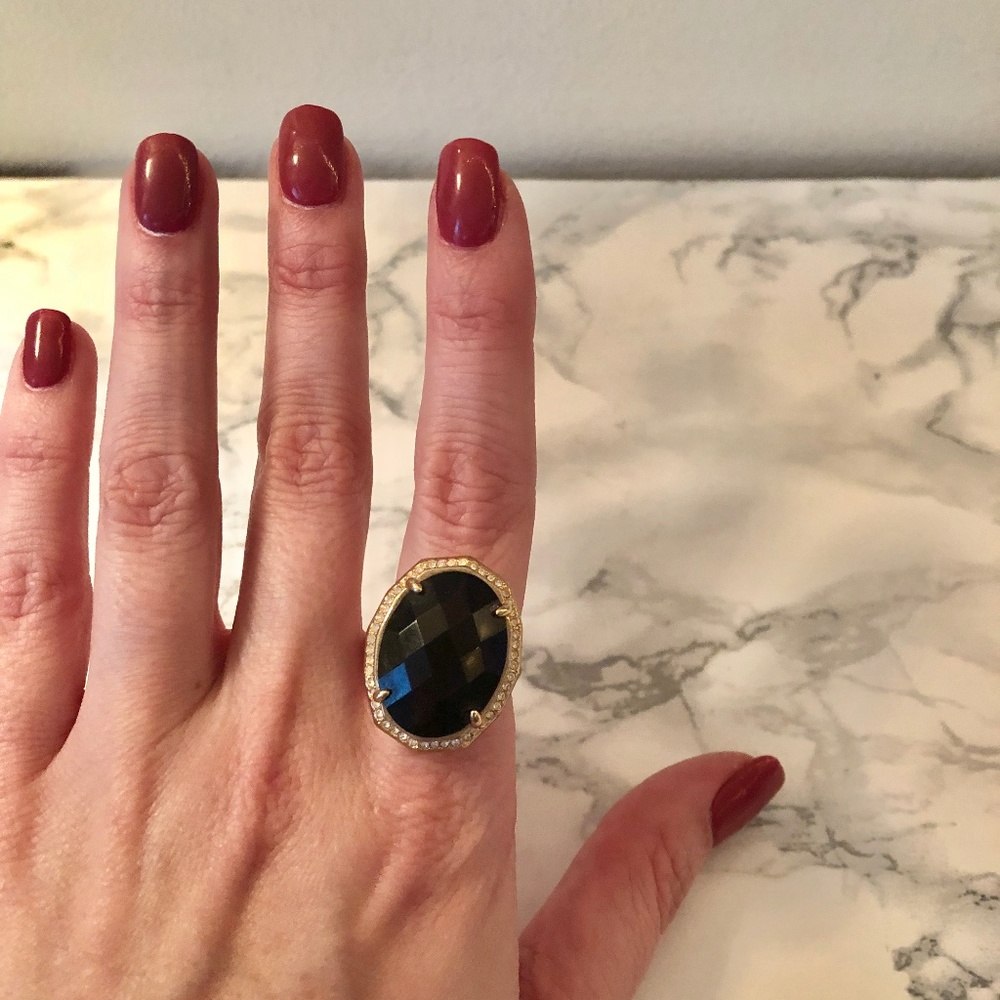 Black Glass Cocktail Ring